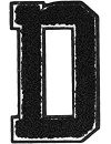 Urban Classics Aufnahbuchstaben UC Letter D, Schwarz, One size, UC008-00318-0050