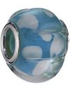 Pasionista Unisex-Glasbeads blau mit Streifen 925 Sterling Silber 607276