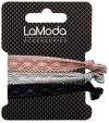 lamoda Lace soft-fabric Hair Haargummis in Schwarz, Grau, Blush Pink, 3&nbsp,St&uuml,ck